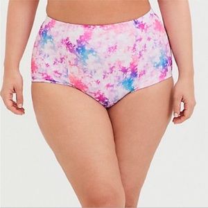 NWT!! Torrid pink purple marble tie dye bikini bottoms, 4X.
